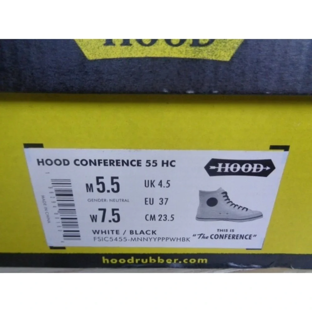 Mitchell & Ness Hood Rocket 55 High Cut White Canvas‎ Sneaker Men 5.5 Women 7.5